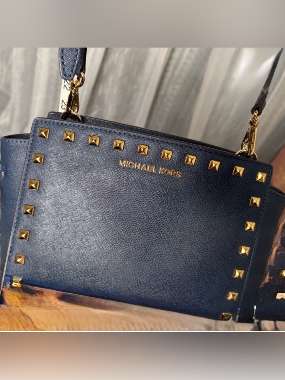 Michael Kors Navy Blue Studded Bag  EUC